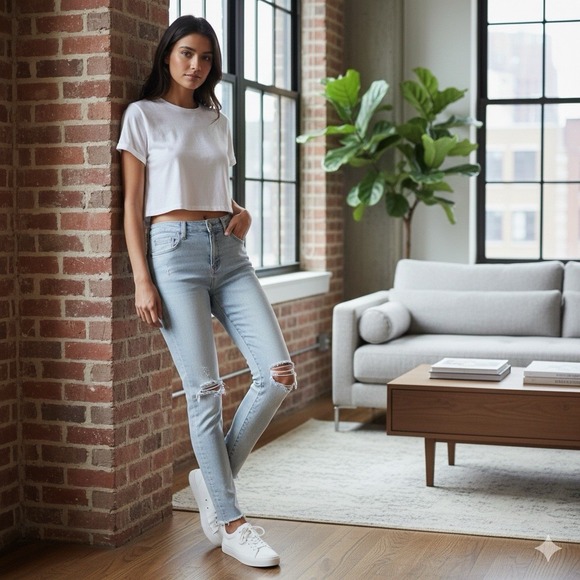 Aéropostale Denim - Aeropostale Womens Size 8 Super High Rise Jeggings Distressed Jean Frayed Hem